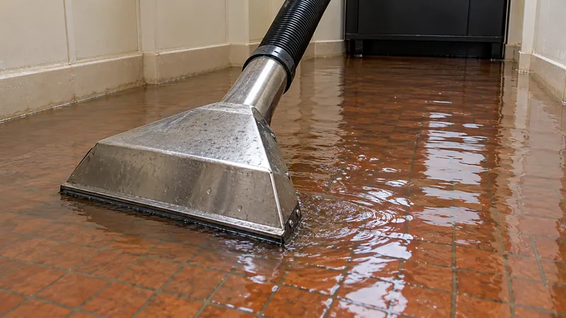 Water Extraction in Hurst extraction equipment at a wet floor